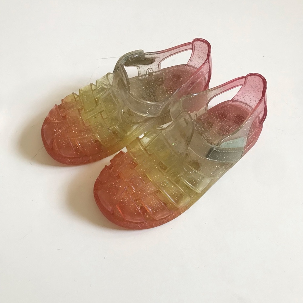 Gap Kids Glitter Jelly Sandals - Pink to Yellow Ombre